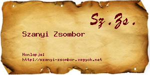 Szanyi Zsombor névjegykártya